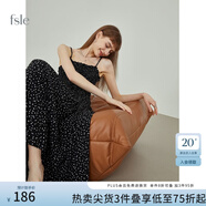 FANSILANEN范思藍(lán)恩 春秋新款法式波點(diǎn)吊帶連衣裙女減齡甜美收腰裙子213223 黑底白點(diǎn) M