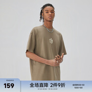CHINISM  CH赤塵美式?jīng)龈兴俑啥绦鋞恤男士夏季潮流寬松休閑五分袖上衣 咖色 （基礎(chǔ)款） M