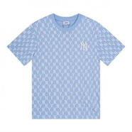 NEW ERA-MLB洋基隊(duì)滿印老花棉質(zhì)男女同款 NY夏季寬松休閑 淺藍(lán)色 2XL