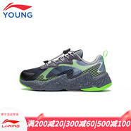 李寧童鞋兒童跑步鞋男中大童夏季新款網(wǎng)面透氣休閑運(yùn)動(dòng)鞋YM 黑/熒光嫩綠120-1 32碼