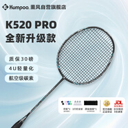 薰風(fēng)（KUMPOO）羽毛球拍全碳素超輕初學(xué)者K520升級款熏風(fēng)球拍K520 PRO 雅黑黑線