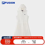 FILAFUSION斐樂潮牌女子梭織連衣裙2025夏季休閑連帽無袖裙