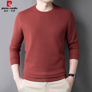皮爾卡丹品牌男裝長(cháng)袖新款秋冬季襯衫上衣男保暖翻領(lǐng)假兩件純色針織衫休閑 XX-CX-313紅色-旗艦款 薄款 M 165/90-115斤