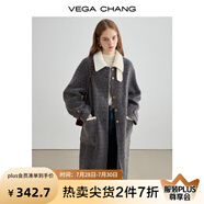 VEGA CHANG毛呢大衣女2025年秋冬新款撞色領(lǐng)顯瘦氣質(zhì)羊毛呢大衣 常規(guī) 版 S