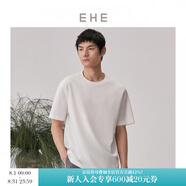 EHE男裝夏季新款索羅娜纖維絲光棉提花休閑通勤圓領(lǐng)短袖T恤男 白色，尺碼：S
