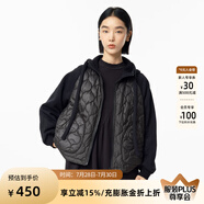 幻走（MOVEUP）2024冬季新款.FUN系列連帽趣味繡花設計師短款棉外套女 夜黑 L