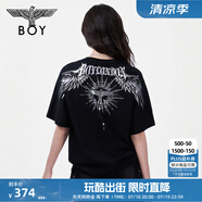 BOY LONDON【暗黑羅盤】夏情侶款短袖權(quán)杖印花炸街潮牌T恤N01906 黑印銀N01906 經(jīng)典升級款 XL