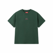 斯睿霖sg鯊魚小Logo嘴美式復(fù)古重磅印花短袖T恤夏季體恤上衣tee 墨綠色 XL