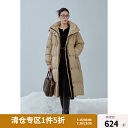 獨(dú)束大碼女裝可拆卸連帽休閑羽絨服女微胖mm冬新款通勤保暖羽絨外套 卡其色 M (尺碼：1)