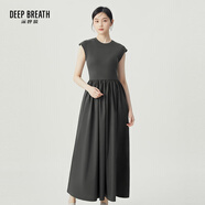 深呼吸DEEP BREATH女裝天絲棉小飛袖收腰中長(cháng)款連衣裙A500334 A500335 灰-加長(cháng) (建議身高165cm以上) L (4)