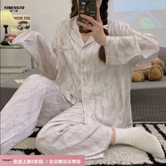 YIMENGTO伊門駝加大碼300斤胖春春長袖可愛蠟筆小新網(wǎng)紅風(fēng)日系家居服套裝 銀月流光 套裝長袖 3XL 建議201-250斤 