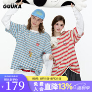 古由卡（GUUKA）matsui聯(lián)名假兩件長袖t恤男士秋季衣服男裝2025新款情侶體恤寬松 天空藍色 XS