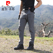皮爾卡丹（pierre cardin）戶(hù)外春秋執政官戰術(shù)褲男軟殼沖鋒褲寬松軍迷彩褲作訓褲工裝褲冬季 灰色  (冬季) 加絨 S
