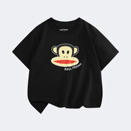 大嘴猴（paul frank）童裝兒童短袖T恤短褲2025夏季男女童百搭簡(jiǎn)約舒適休閑上衣褲子 435F黑色 150