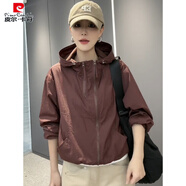 皮爾卡丹（pierre cardin）休閑寬松棒球服外套女春秋季新款百搭韓版時(shí)尚運動(dòng)夾克上衣 鐵銹紅【版】 常規 M
