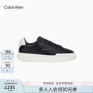 Calvin KleinJeans【七夕禮物】25秋季男士ck皮革拼接休閑板鞋小白鞋YM01344 0GM-黑色/白色 41