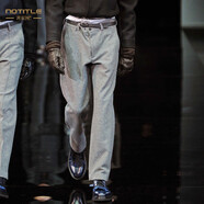 無(wú)印紀（NOTITLE）男士哈倫褲休閑褲商務(wù)長(cháng)褲灰色歐美2025冬季修身直筒褲大碼毛呢褲 灰色  NK611 L