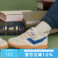 PONY波尼運動鞋童鞋經(jīng)典高彈防滑軟底舒適透氣魔術貼易穿脫休閑鞋 234K1SO58NB 白/藍 26 適合腳長約158~160mm