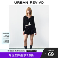 UR秋季新款女裝曠野美拉德百搭修身針織開(kāi)衫UWB940014 黑色 XS