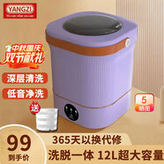 YANGZI揚(yáng)子集團(tuán)半全自動(dòng)迷你洗衣機(jī)小型洗脫一體 內(nèi)衣內(nèi)褲洗衣機(jī)學(xué)生宿舍 嬰兒洗襪子機(jī)帶脫水租房半自動(dòng) 升級(jí)款12L紫【藍(lán)光+CLE深度清潔+低音凈洗】