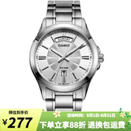 卡西歐（CASIO）手表男 休閑簡約 日期星期顯示 石英指針防水 男表 MTP-1381D-7A