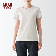無印良品 MUJI 女式 天竺編織 T恤 短袖 正肩T恤 BBA01A2S 淺銀灰色 M（160/84A）