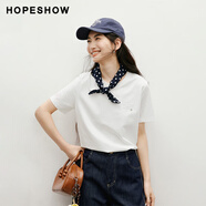 紅袖（hopeshow）女士休閑圓領(lǐng)短袖T恤  90125180202 本白色 M