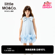 little MO&Co.little moco童裝25秋裝新款女童短款連衣裙蓬蓬裙公主裙蝴蝶結(jié) 淡藍(lán)色 130 130/64