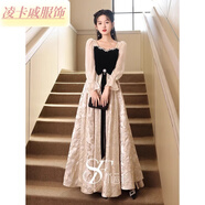 凌卡戚長(cháng)袖晚禮服女2024新款宴會(huì )高端感氣質(zhì)藝考成人連衣裙 主圖款 3XL