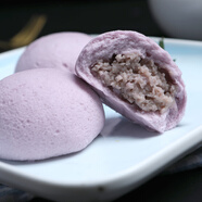 香芋包子半成品酒店特色早餐面包早茶食品點心紫薯芋泥鮮奶剝皮包 松皮芋泥鮮奶餡1包（4個）