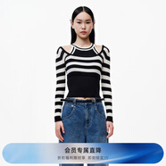 RE'VAN芮范夏季新品設(shè)計師款復(fù)古女團風(fēng)條紋毛衣RN30601046 橫條紋 L/40