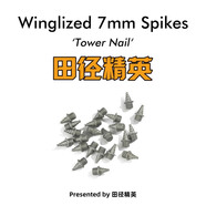 田徑精英高精度通用鞋釘  釘鞋配件田徑精英專業(yè)比賽訓(xùn)練高耐磨鋼釘碳釘 16顆/7MM銀色塔碳釘/無(wú)孔