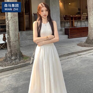 棉致春季連衣裙女裝穿搭一整套2025新款初戀清純奶甜套裝白色氣質(zhì)裙子 無(wú)袖連衣裙 【單件】 M 【建議90-105斤穿】