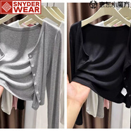 SNYDER WEAR2026新款防曬開(kāi)衫女薄款針織吊帶裙罩衫披肩外套冰絲上衣女 高質(zhì)量灰色+黑色【兩件裝】 M 95-105斤