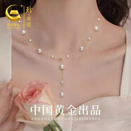 珍·尚銀【中國黃金授權(quán)】項鏈銀925女生輕奢小眾高級感生日禮物送女朋友 【黃金色】滿天星項鏈