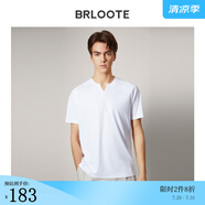 巴魯特（Brloote）短袖T恤男新疆長絨棉舒適小V領(lǐng)簡約黑白t恤衫夏季 白色 185/104A
