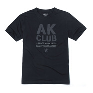 AKSERIESAK男裝夏季新款復(fù)古經(jīng)典彈力親膚透氣排汗logo字母印花圓領(lǐng)T恤男 深藏藍(lán) L