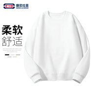 GENIOLAMODE【敖瑞鵬代言】衛(wèi)衣男純色休閑圓領(lǐng)長(zhǎng)袖上衣日常百搭衣服男裝