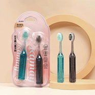 卡玫爾新款高檔兒童羅馬柱山型凸面牙刷3-12歲潔齒護齦水晶刷牙深層清潔 2支*1包(隨機色系) 2支