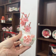 MPPMCK景德鎮陶瓷擺件工藝精品陶瓷花瓶手工花各種花型套組精美擺件茶臺 套組四