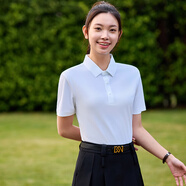 鼎昇鑫耀高端polo文化衫夏季工作服男裝定制T恤印logo刺繡字工衣團(tuán)體 白色 S