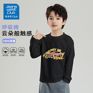 JEANSWEST CLUB真維斯【小小少年同款】?jī)和痶恤女童長(zhǎng)袖上衣男童打底衫中大童潮 長(zhǎng)袖黑/復(fù)古汽車 150 (建議身高140-150cm)