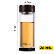 富光雙層玻璃杯X006-280ml/320B帶把水晶加厚底商務(wù)辦公禮品茶杯 直身280ml