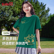 班尼路（Baleno）純棉短袖T恤女2025年夏季新款時(shí)尚潮流圓領(lǐng)寬松透氣小清新上衣