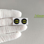 麗田改裝個(gè)性汽車(chē)鑰匙貼標華為蘋(píng)果星巴克百事茅臺紅旗福字水晶標14mm 2個(gè)蝙蝠俠14mm