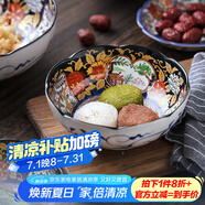 美濃燒（Mino Yaki） 日本進(jìn)口-陶瓷八角碗面碗古伊萬里夜明珠宮廷風(fēng)擺件和風(fēng)工藝 宮廷風(fēng)8.1英寸-YG191