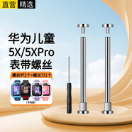 十閃 華為兒童電話手表5X/5XPro表帶配件安裝工具生耳螺絲桿帽連接桿【螺絲桿2個+拆裝工具】銀