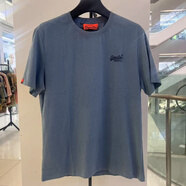 Superdry新款夏季極度干燥正肩刺繡男士純棉短袖夏季圓領(lǐng)百搭休閑上衣T恤 淺藍(lán) 3XL 建議體重170至185斤之間穿