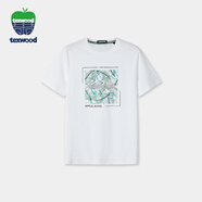 texwood萍果牌男士T恤衫夏季新款純棉經(jīng)典百搭短袖t圓領(lǐng)休閑柔軟印花上衣 白色 輕薄 L 【新疆長絨棉】