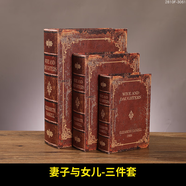 詠幻復(fù)古道具書仿真書假書收納盒辦公室小擺件書架書柜書本裝飾品 妻子與女兒三件套